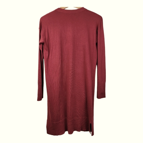 HALOGEN Long Cozy Cardigan in Wine/Burgundy/Merlot‎ - Picture 7 of 8